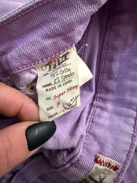 Tilt Lavender Purple Super Skinny Low Rise Jeans Size 5 - Picture 3 of 4